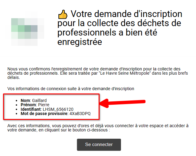 exemple d'identifiant sur votre email